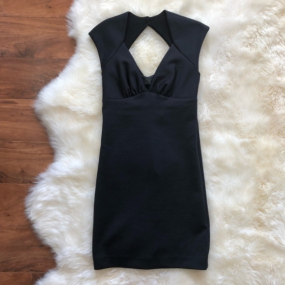 Nicole Miller Neoprene V Neck Keyhole Back Dress 6 - Picture 1 of 6